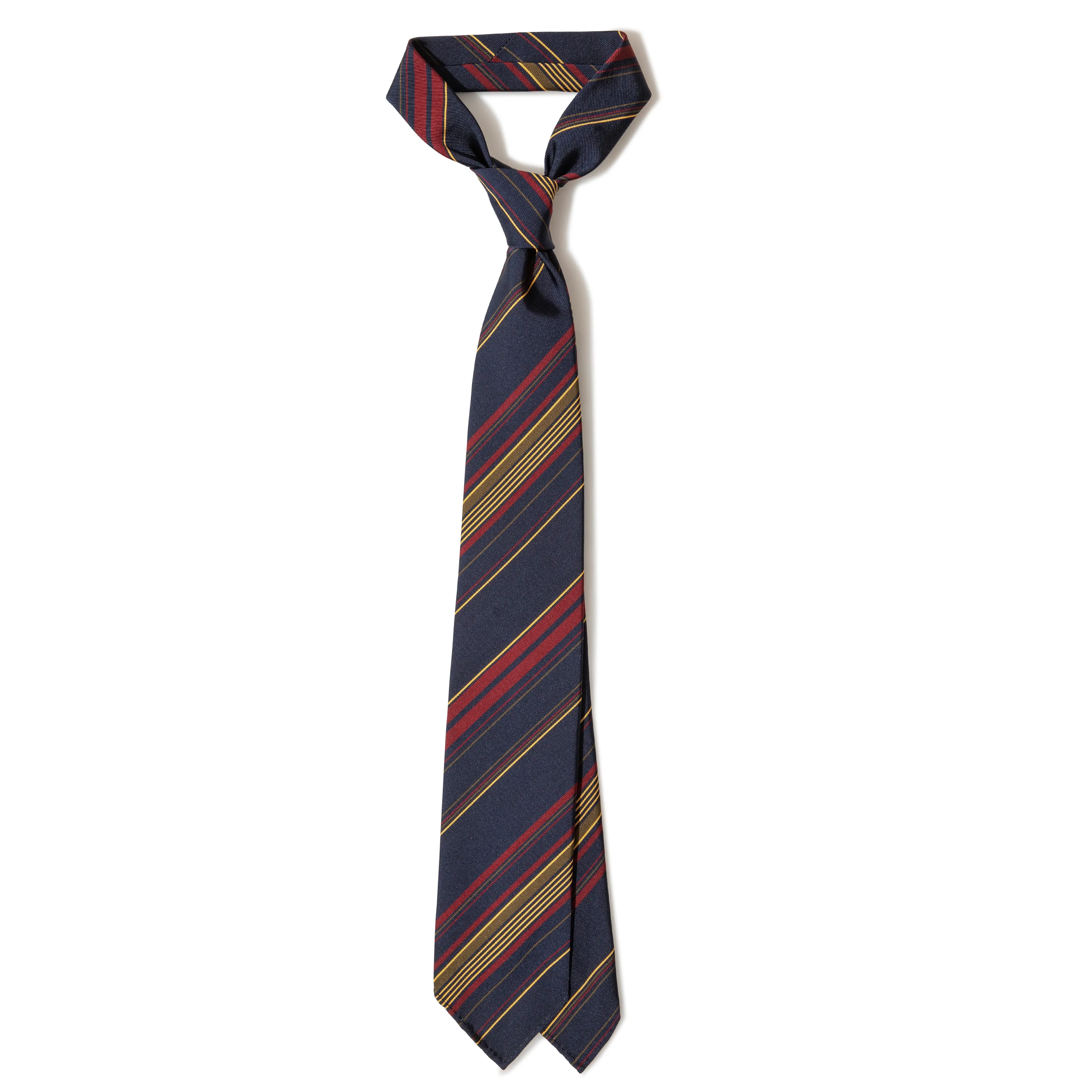 Silk/Cotton Mogador Stripe Hand-rolled Tie