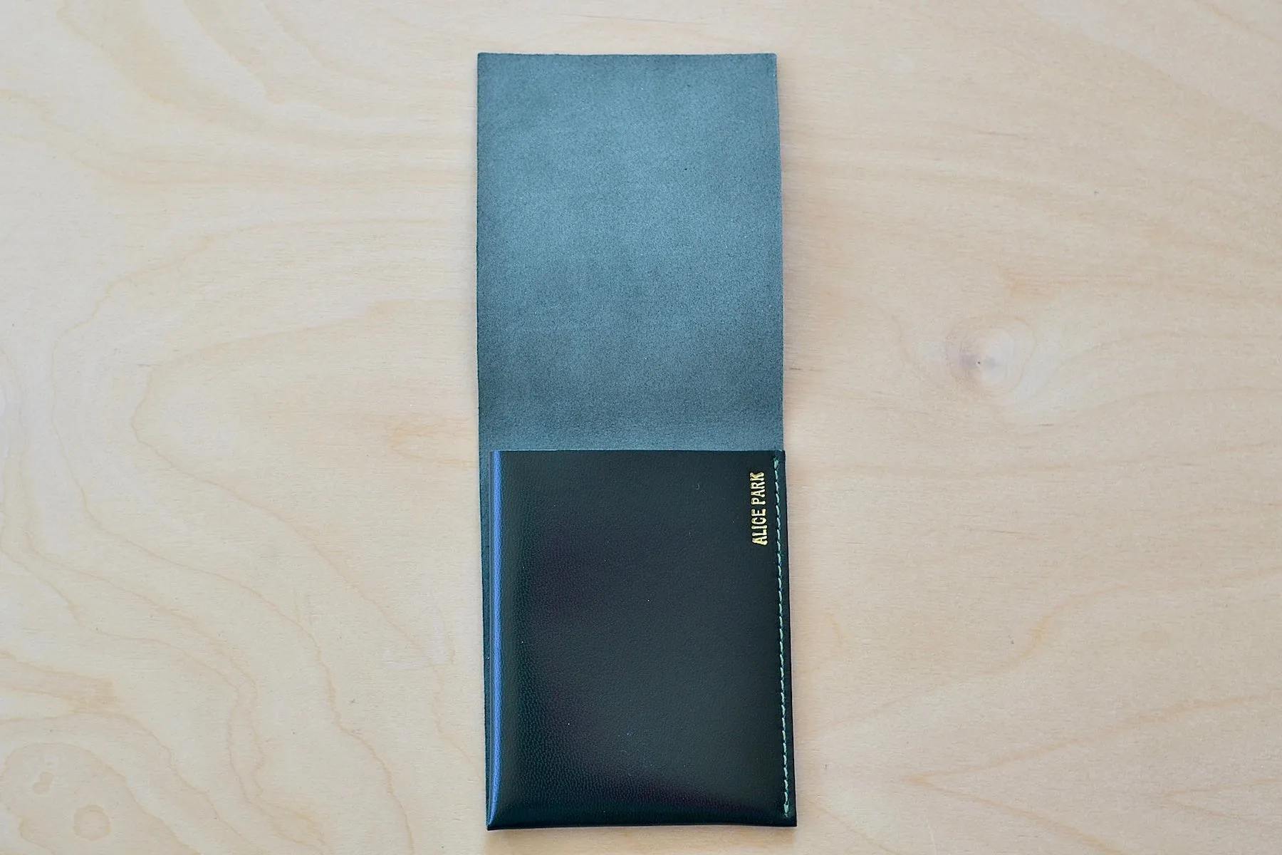 Simple Flap Wallet in Black, Green and Gray Tones Web