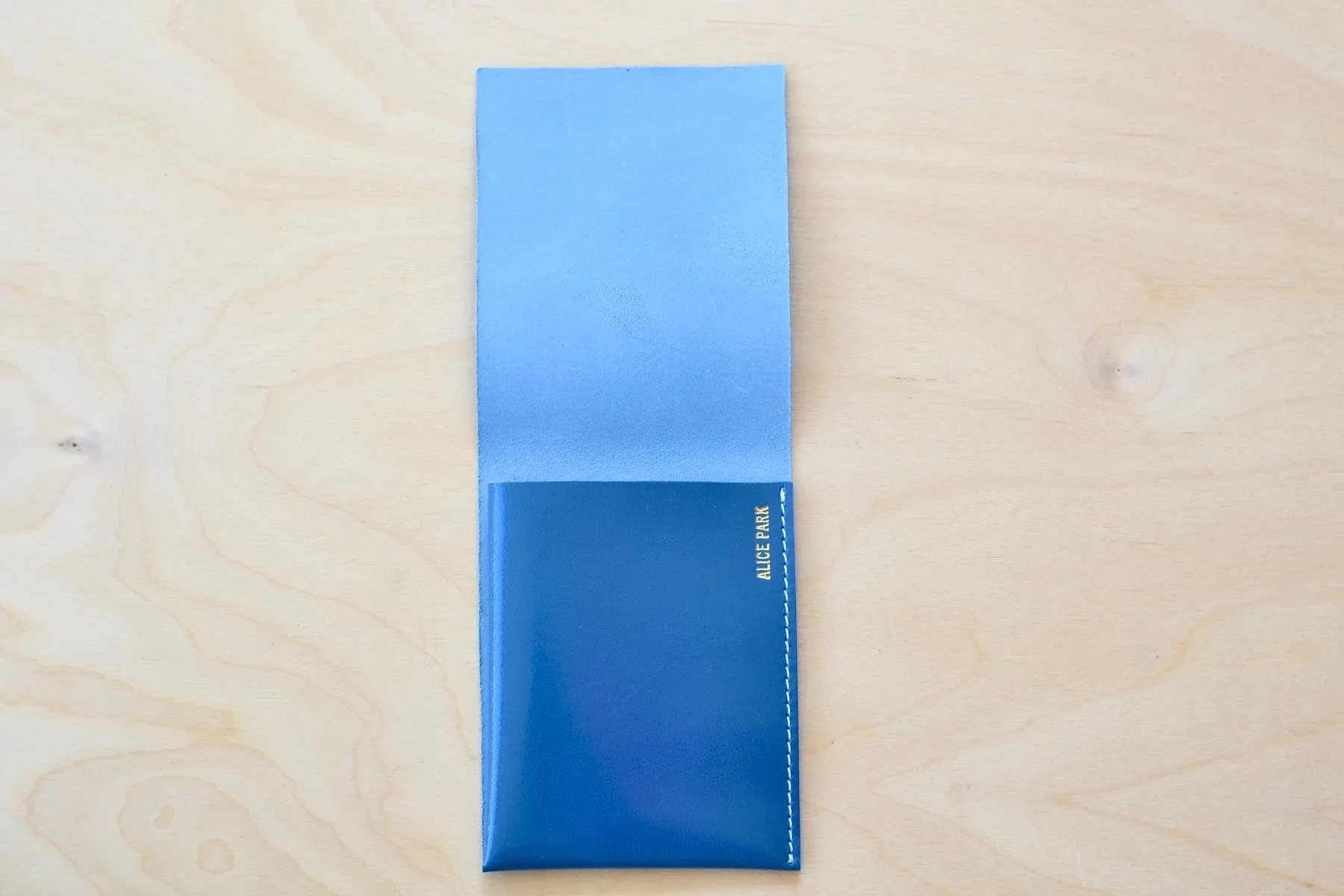 Simple Flap Wallet in blue tones Web