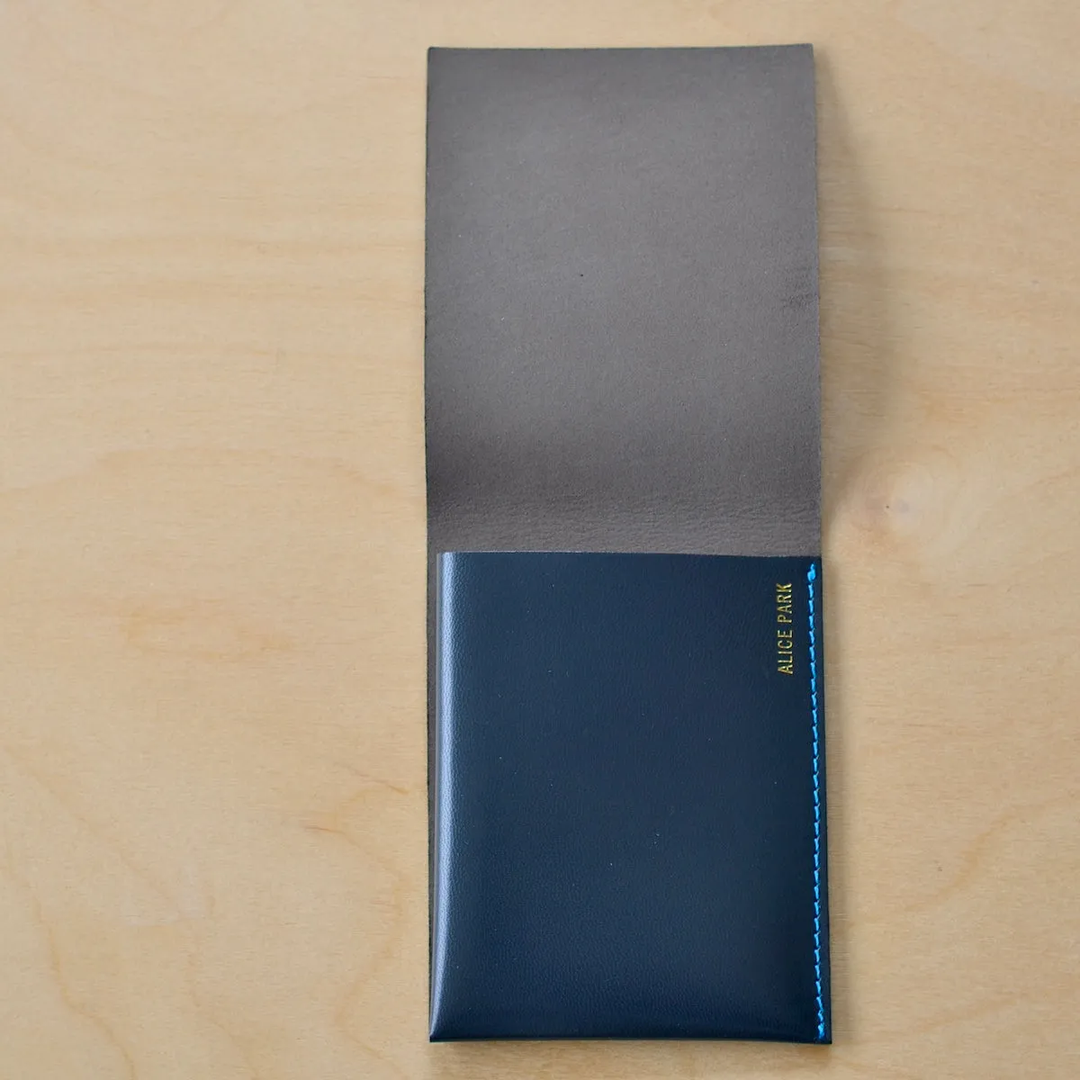 Simple Flap Wallet in blue tones Web