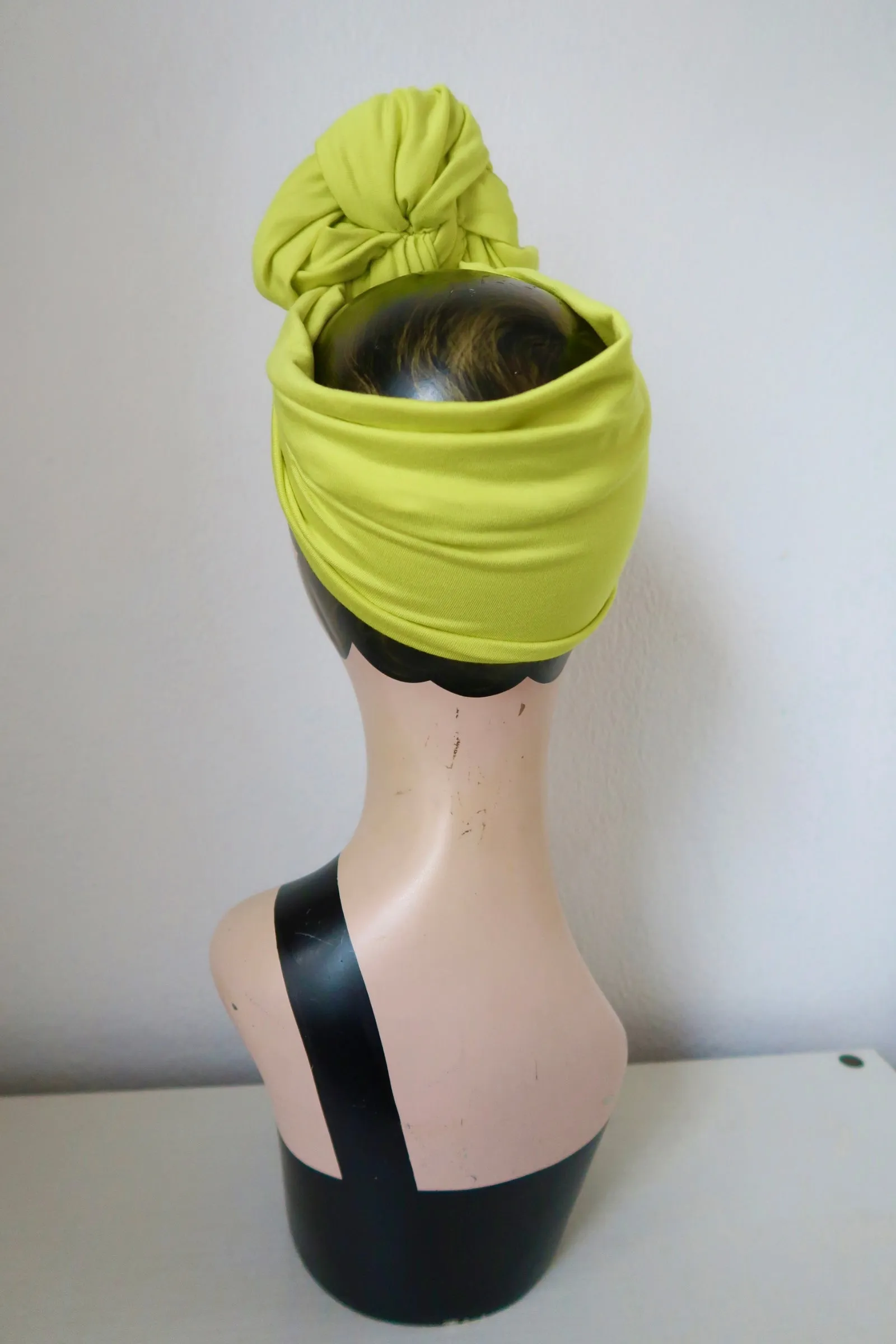 SLOUCHY KNOT Vintage Style Pre-tied Headband in Chartreuse🎃