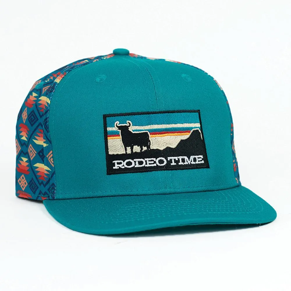 Sunset Santa Fe Black/Teal Flatbill