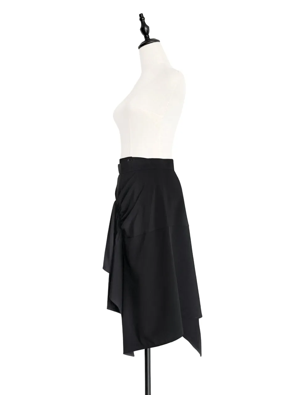 Surprise Sale! Black Ruched Handkerchief Hem Skirt