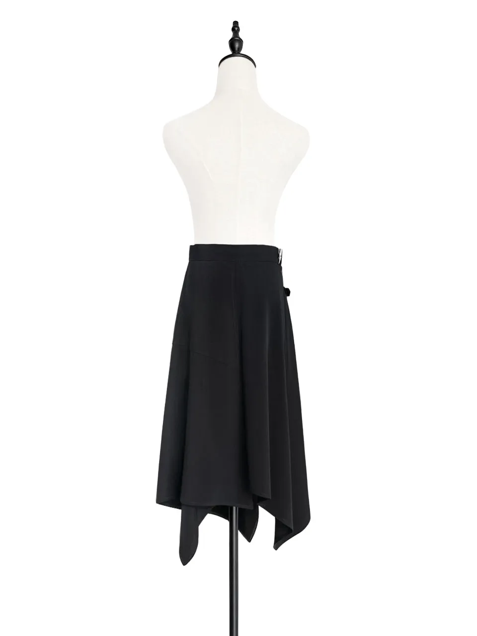 Surprise Sale! Black Ruched Handkerchief Hem Skirt