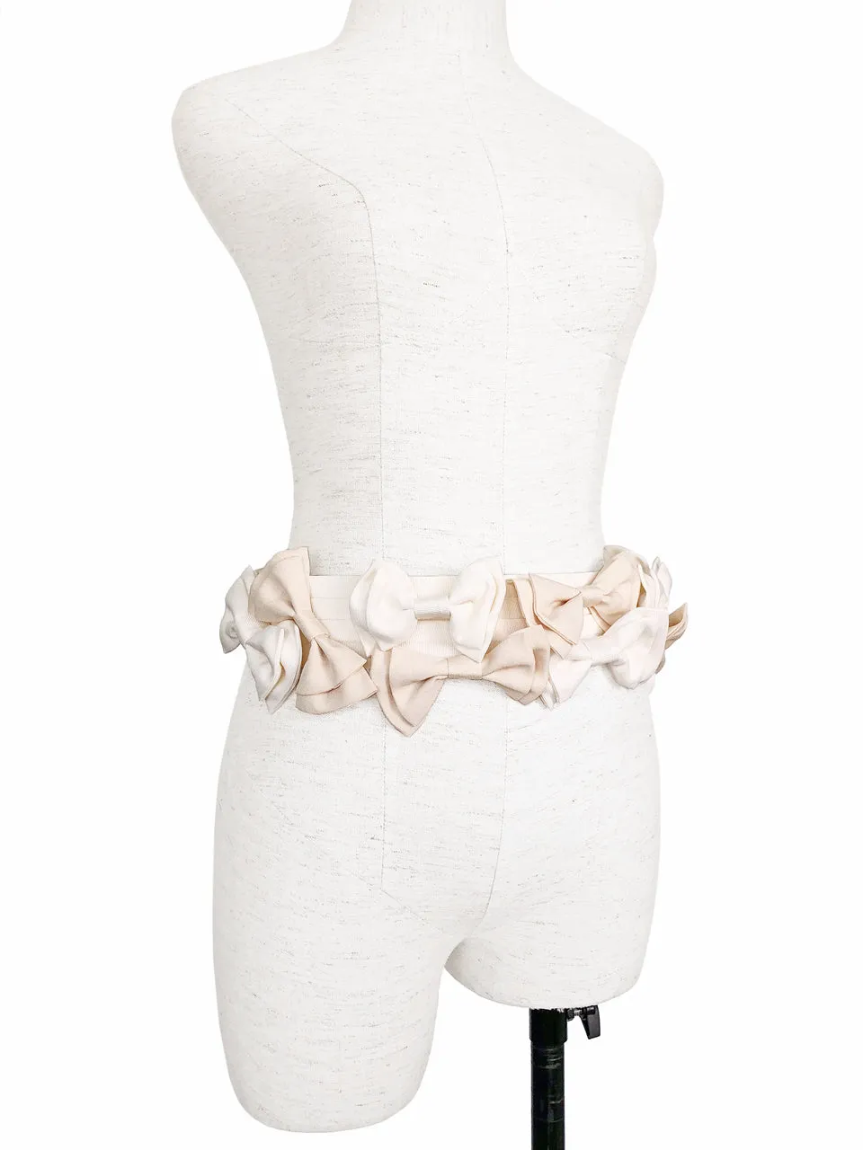 Surprise Sale! Ivory Shades Patch Fabric Playful Bows Belt