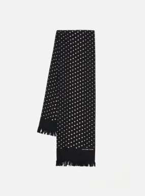 Universal Works Short Scarf in Black Dot Print