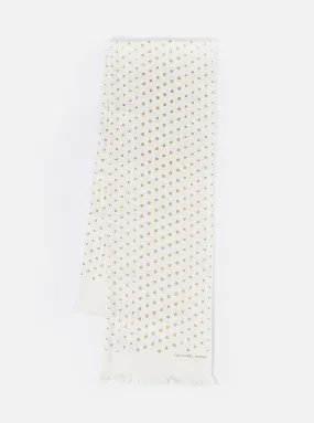 Universal Works Short Scarf in Ecru/Gold Dot Print