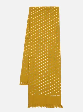 Universal Works, Short Scarf, Mustard Dot Print