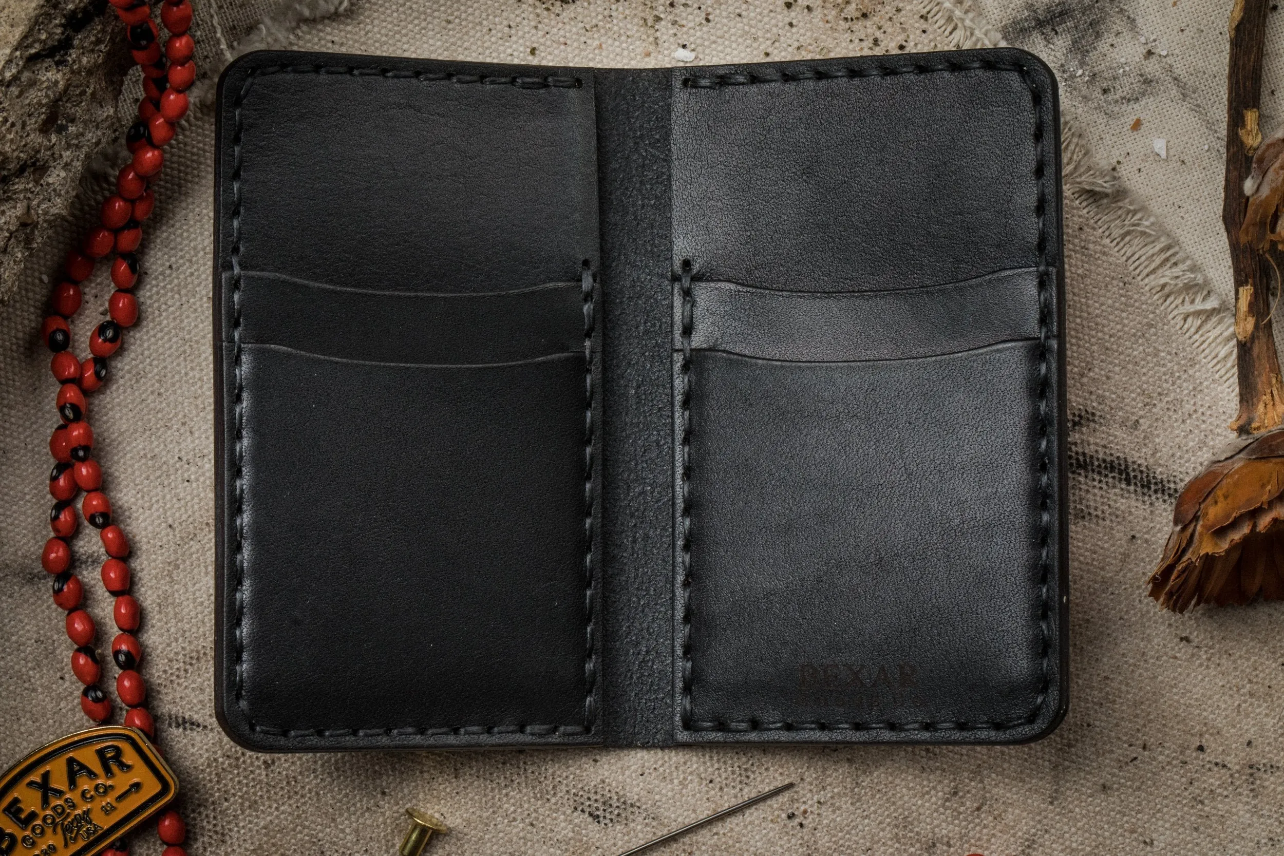 Vertical Card Wallet- Black