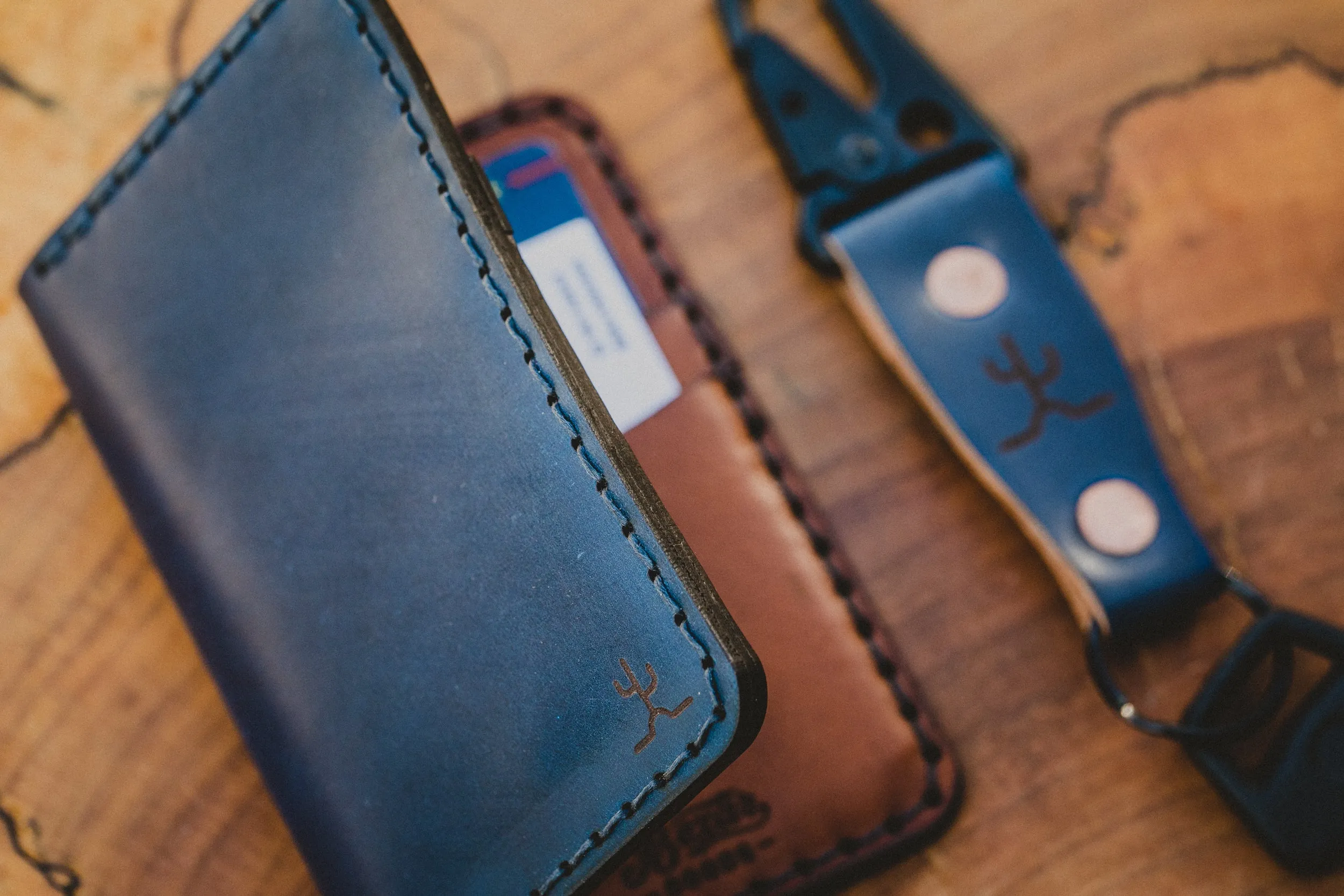 Vertical Wallet // Indigo Blue Cordovan