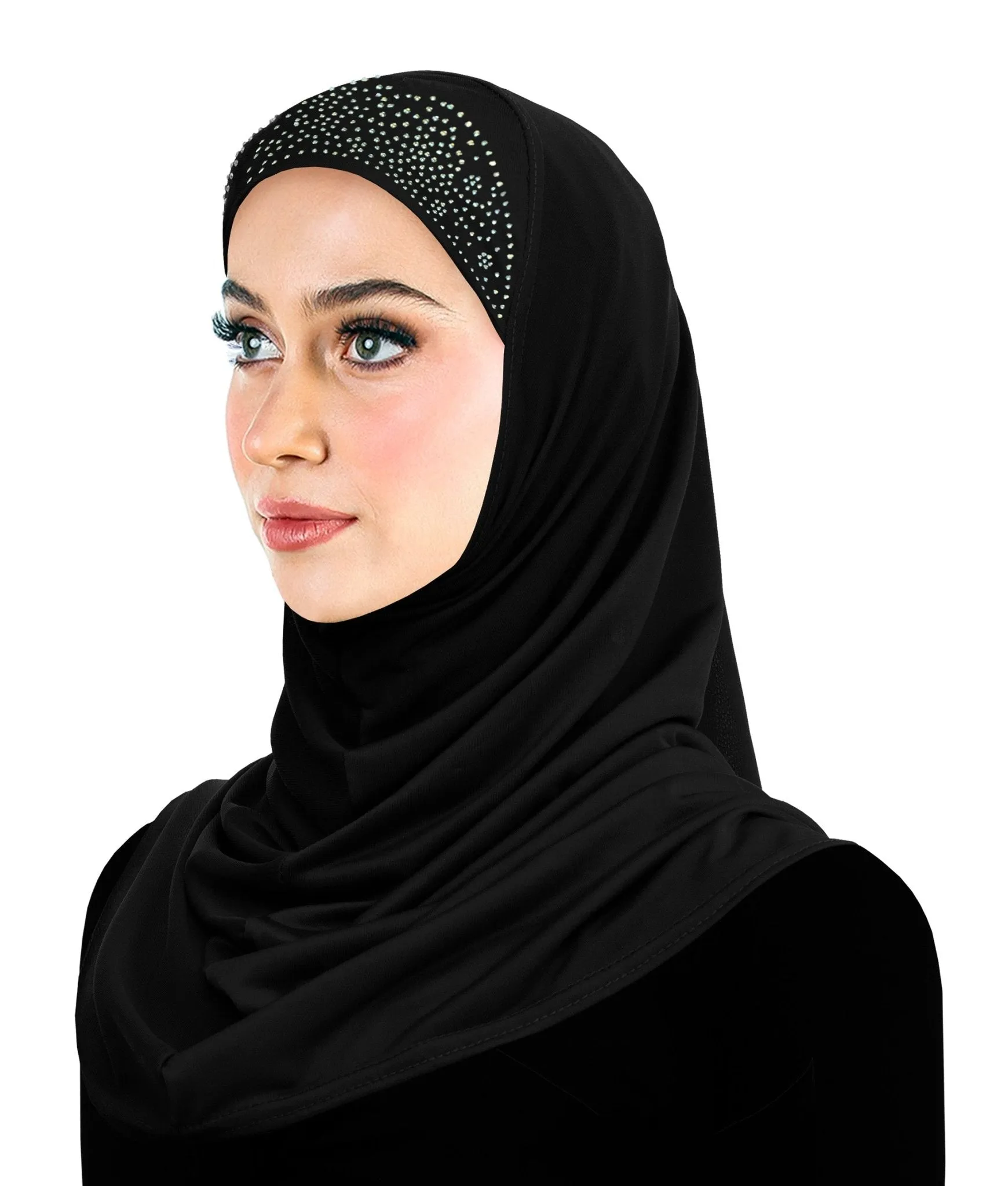 Wholesale 1 Dozen Aiyah Amira Hijab WOMEN'S 1 piece Lycra with Rhinestones