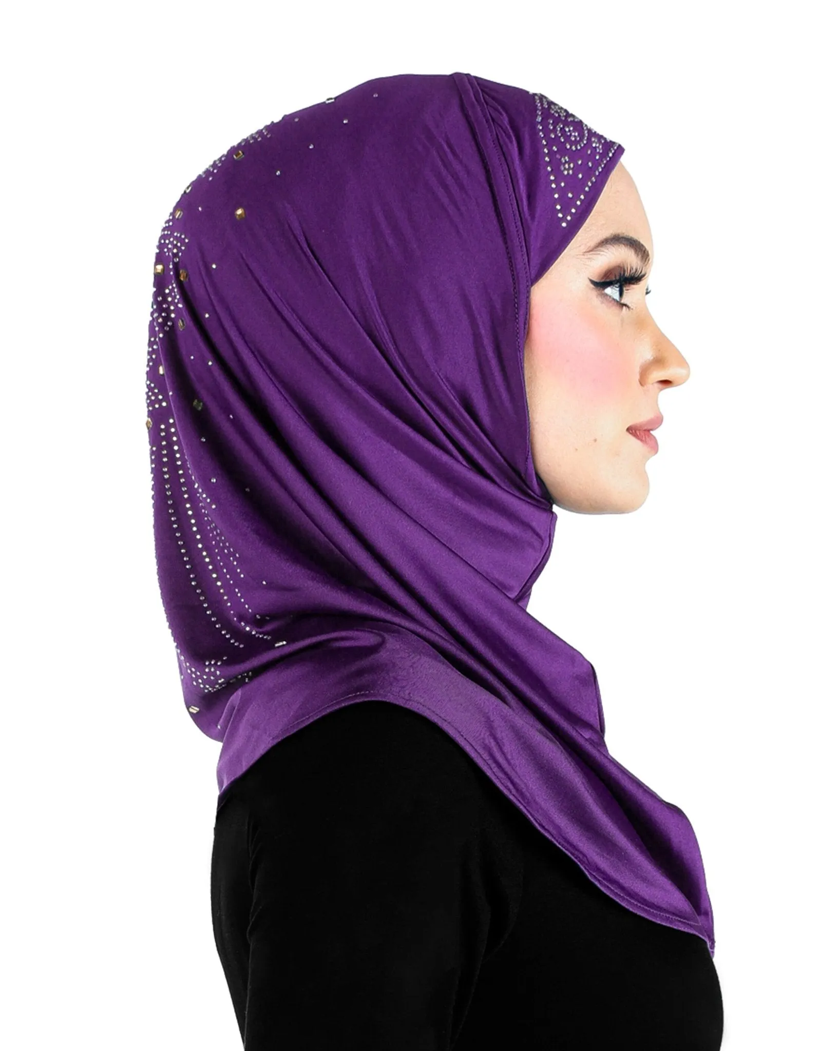 Wholesale 1 Dozen Aiyah Amira Hijab WOMEN'S 1 piece Lycra with Rhinestones