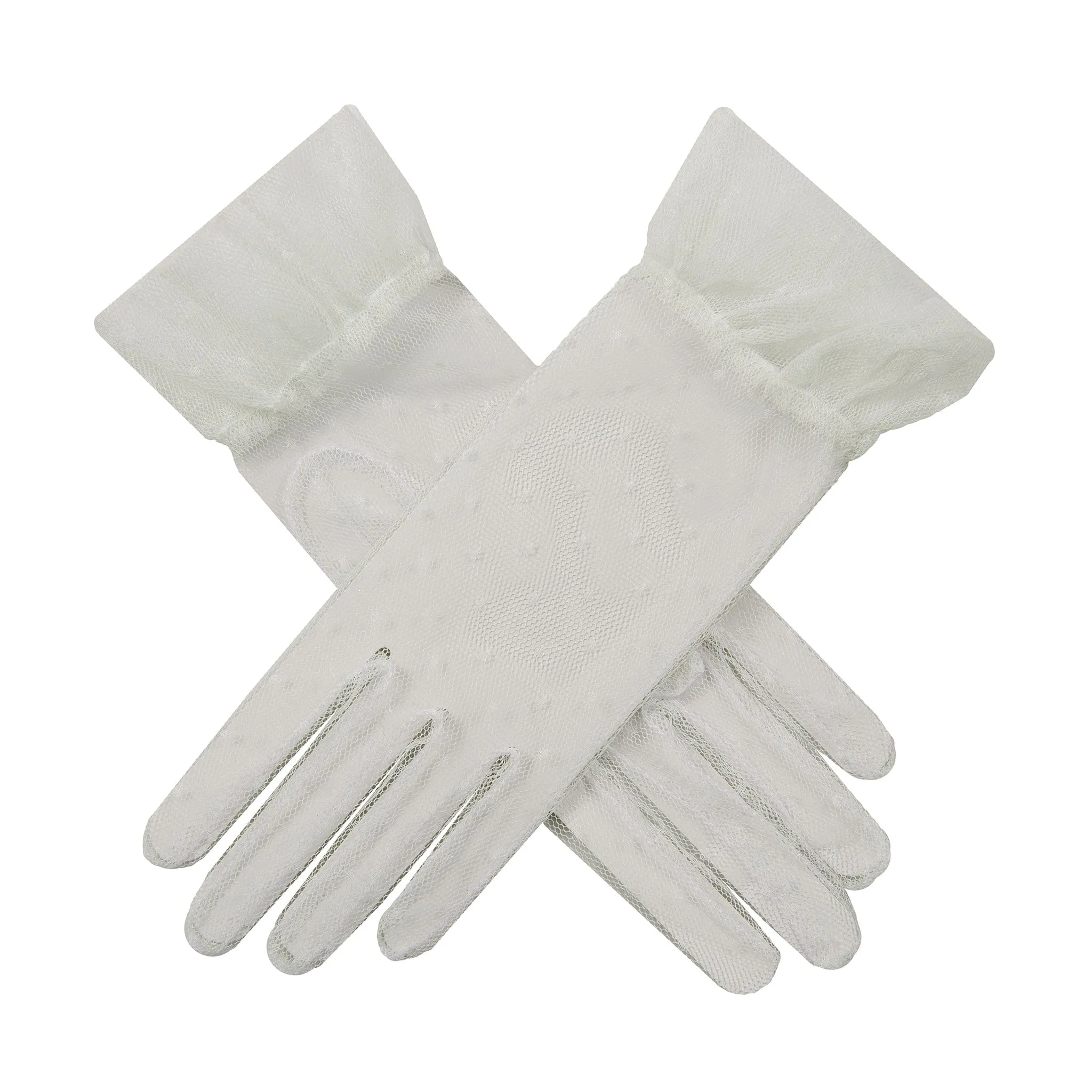 Women’s Tulle Gloves with Frilled Cuff