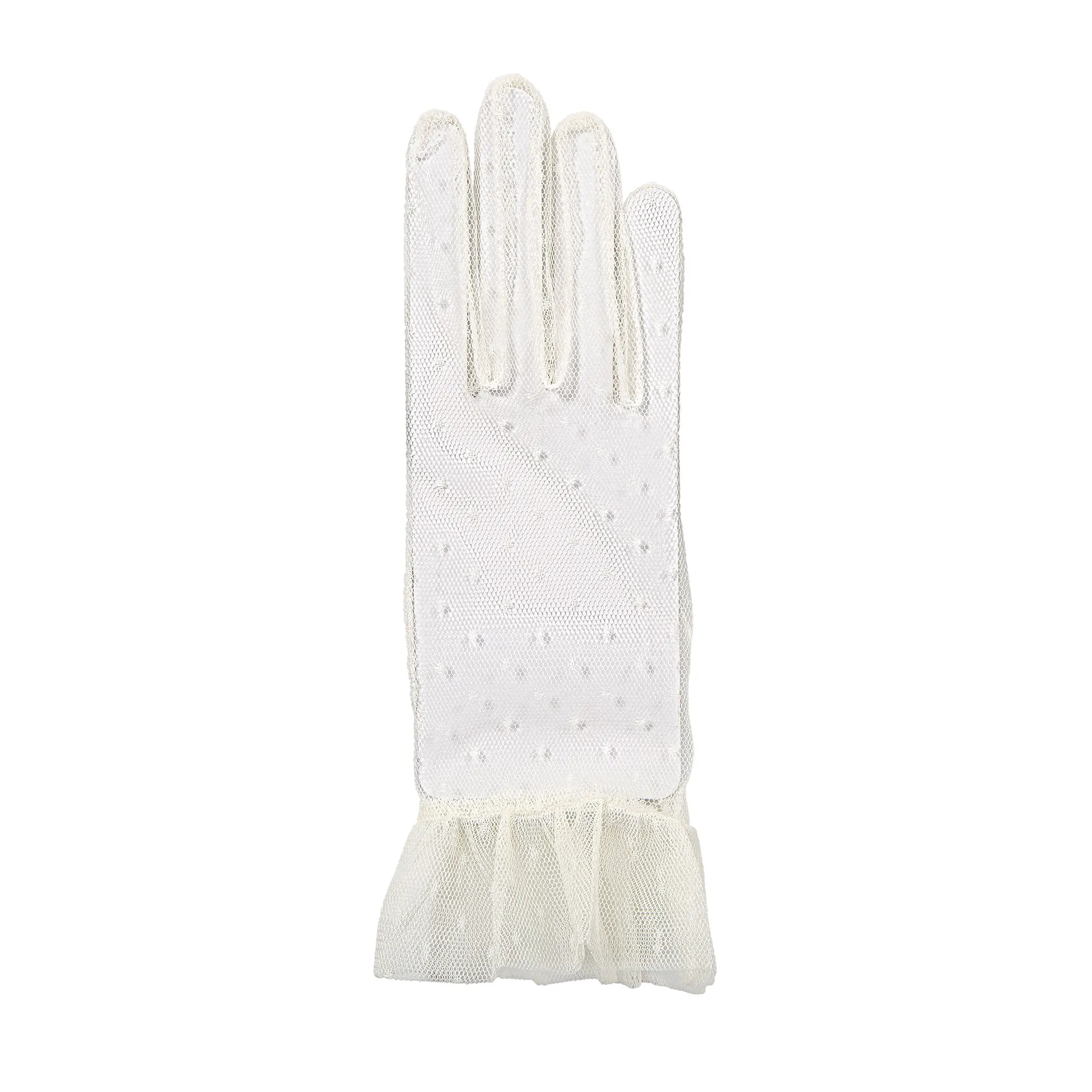 Women’s Tulle Gloves with Frilled Cuff